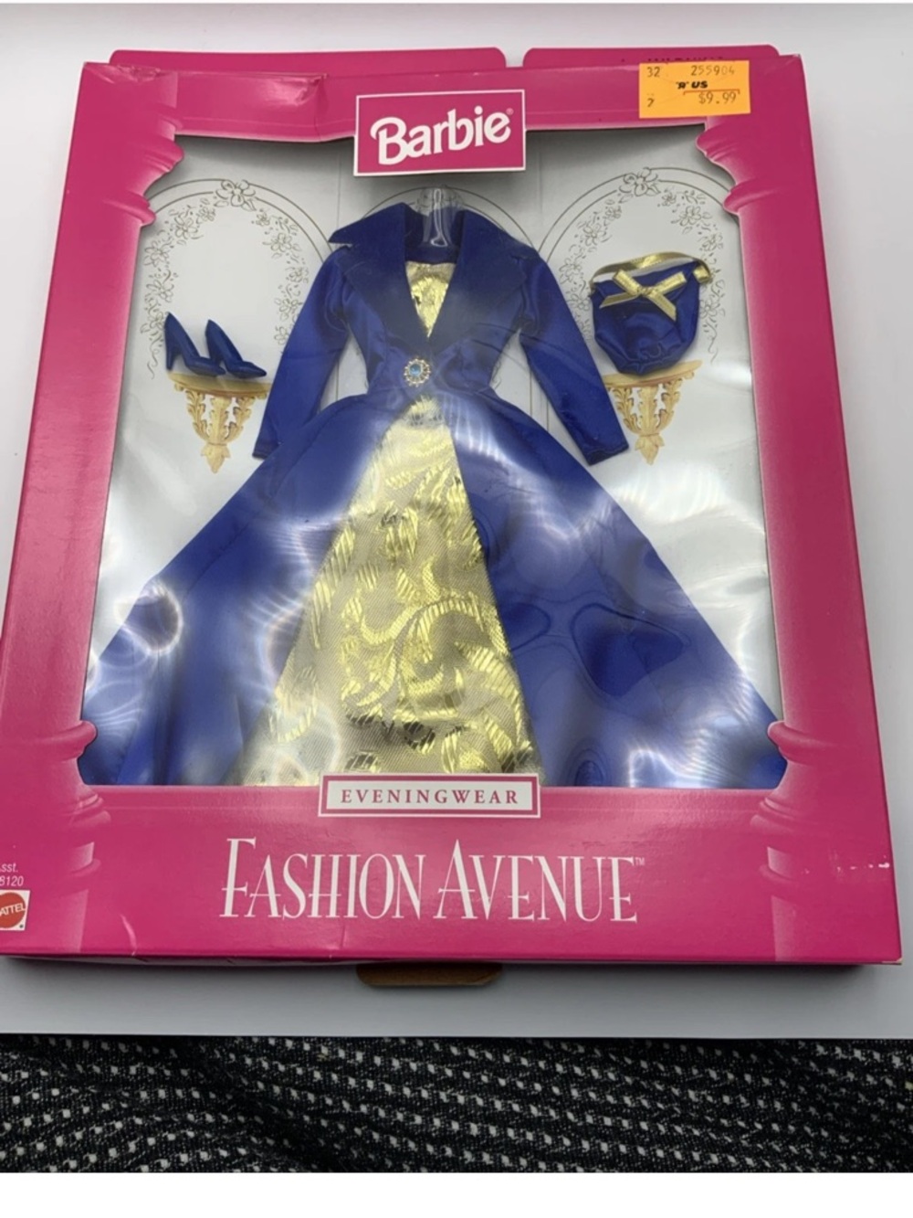 Barbie Fashion Avenue Evening Wear Blue & Gold Dress 1997